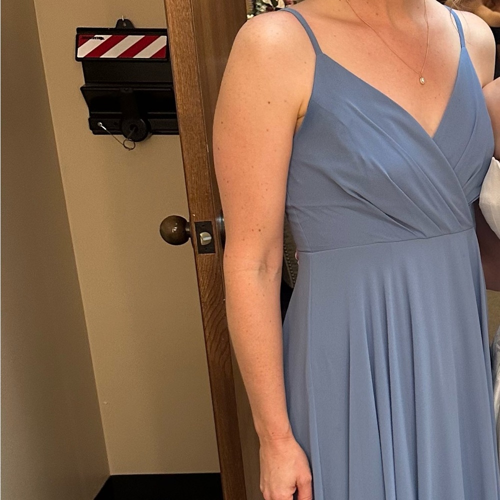 Lulus All About Love Slate Blue Maxi Dress Sz Small - Picture 4 of 4